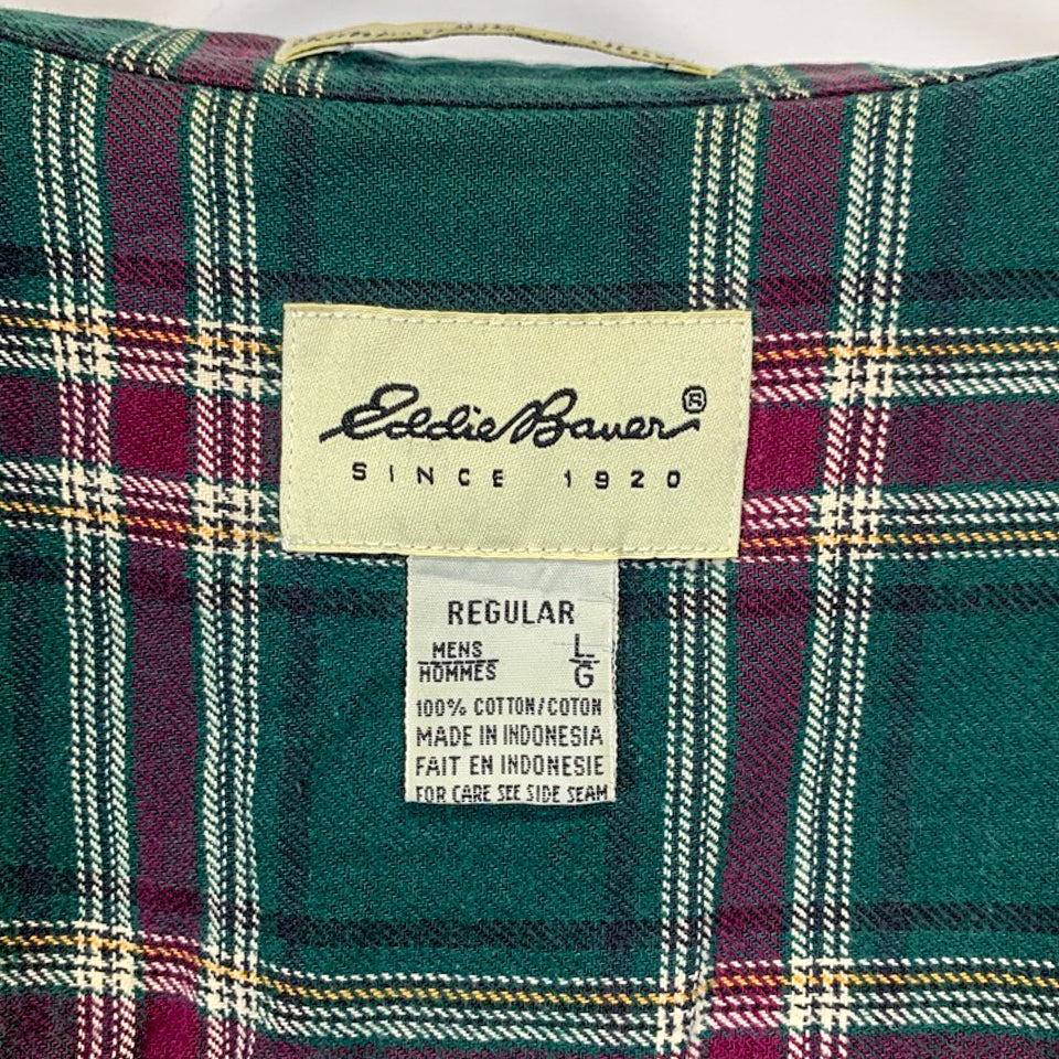 Eddie Bauer  グリーン ボタンダウン タータンチェック