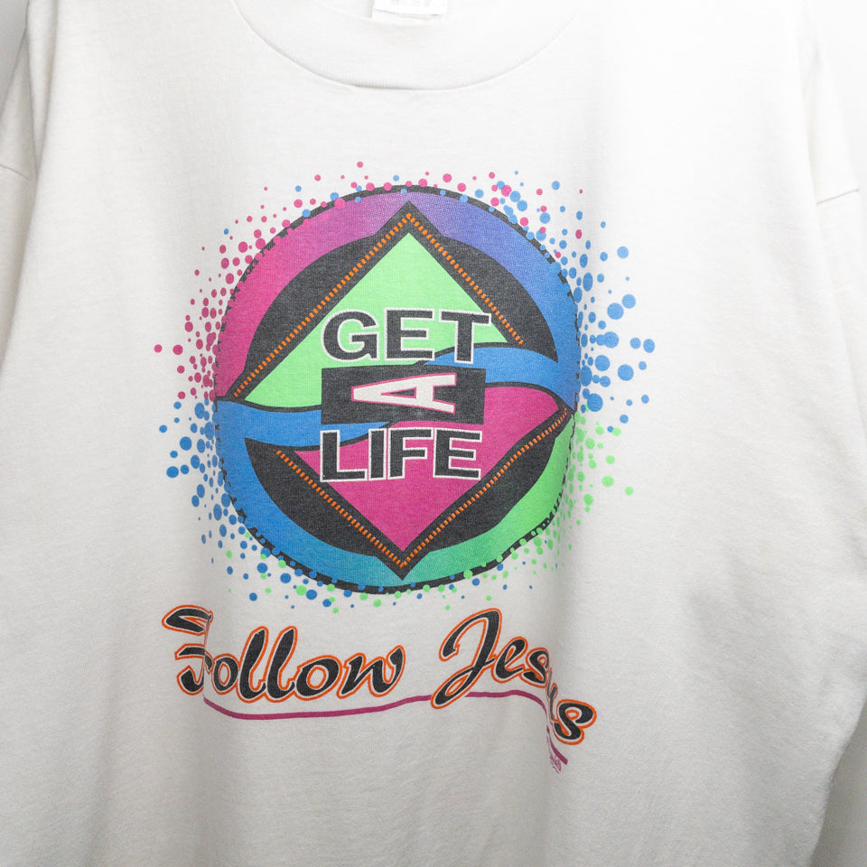 フルーツオブザルーム ベスト 90s Get A Life, Follow Jesus Tシャツ