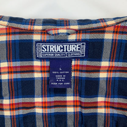 STRUCTURE レッド タータンチェック ネルシャツ